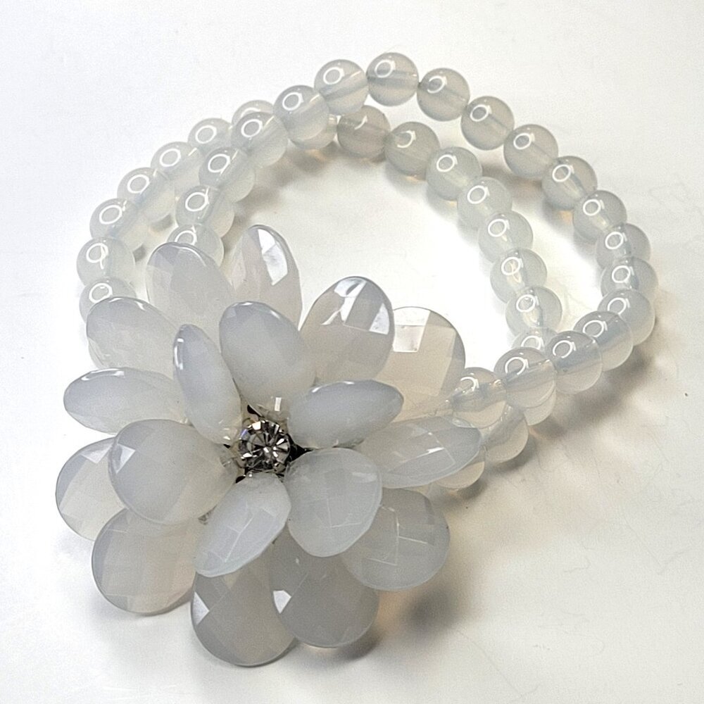 Fashion White Jade Stretch Bead Bracelet